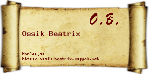 Ossik Beatrix névjegykártya